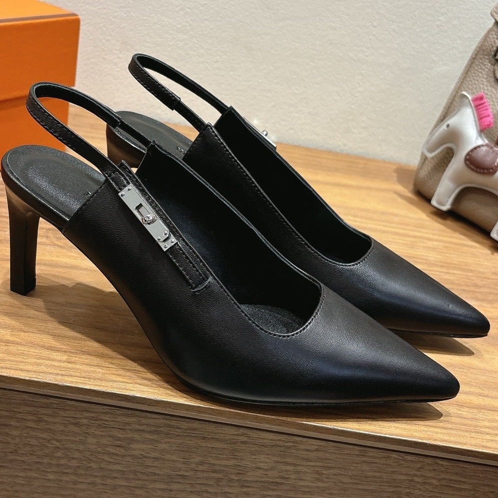 Hermes 2026 Lover 80 Slingback Pump Black Nappa Leather 526197