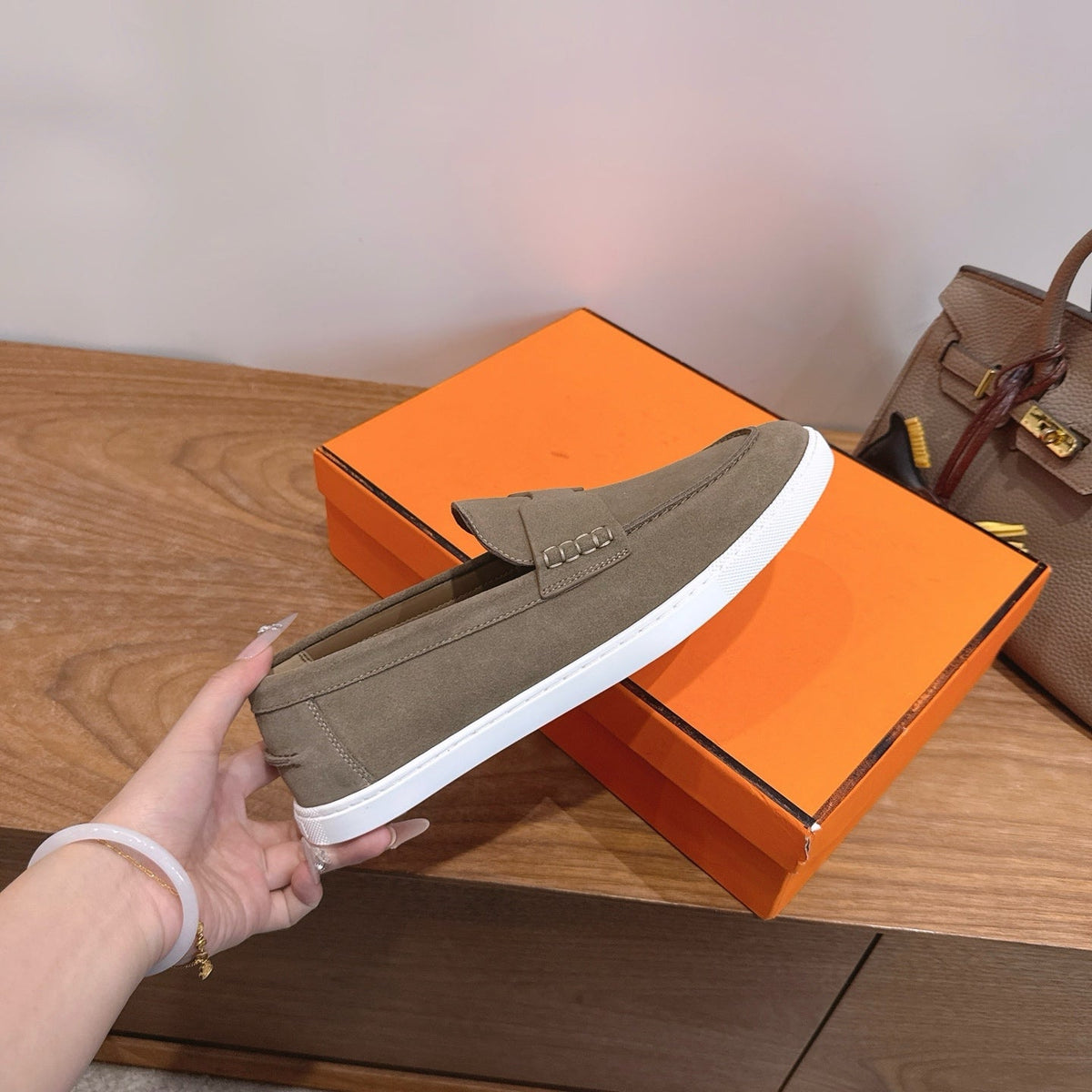 Hermes 2026 Job Loafers Suede 849203