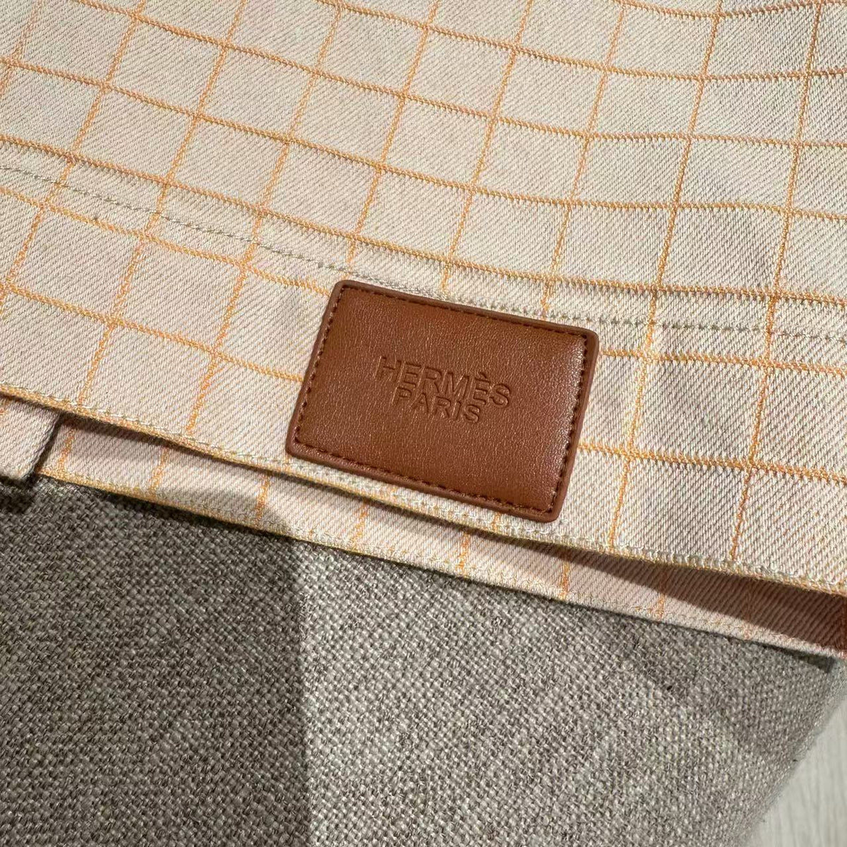 HM 25 Beige Plaid Denim Jacket 288390