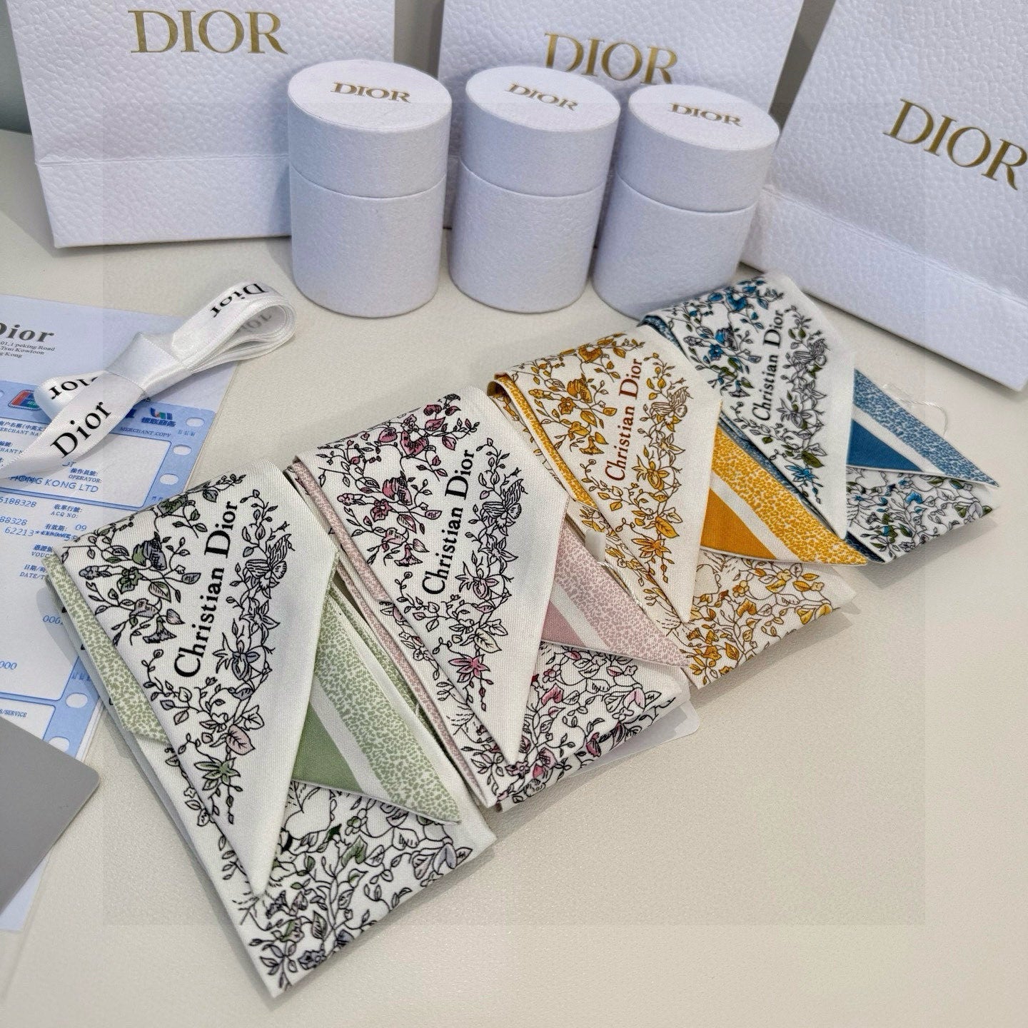 CD Twilly Mini Scarf 105cm Light Pink Mulberry Silk 941924