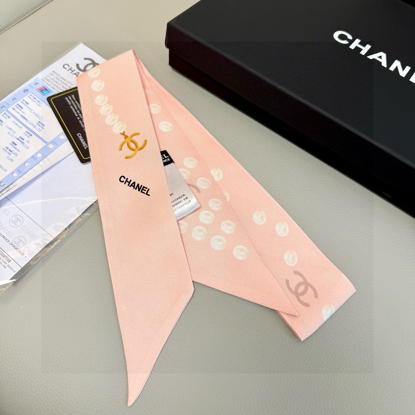 CC  Twilly Mini Scarf 120cm Light Pink Mulberry Silk 949111