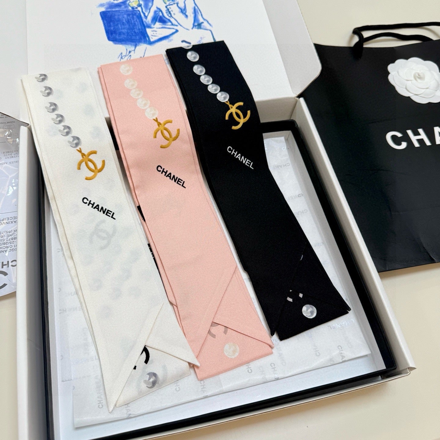 CC  Twilly Mini Scarf 120cm Light Pink Mulberry Silk 949111