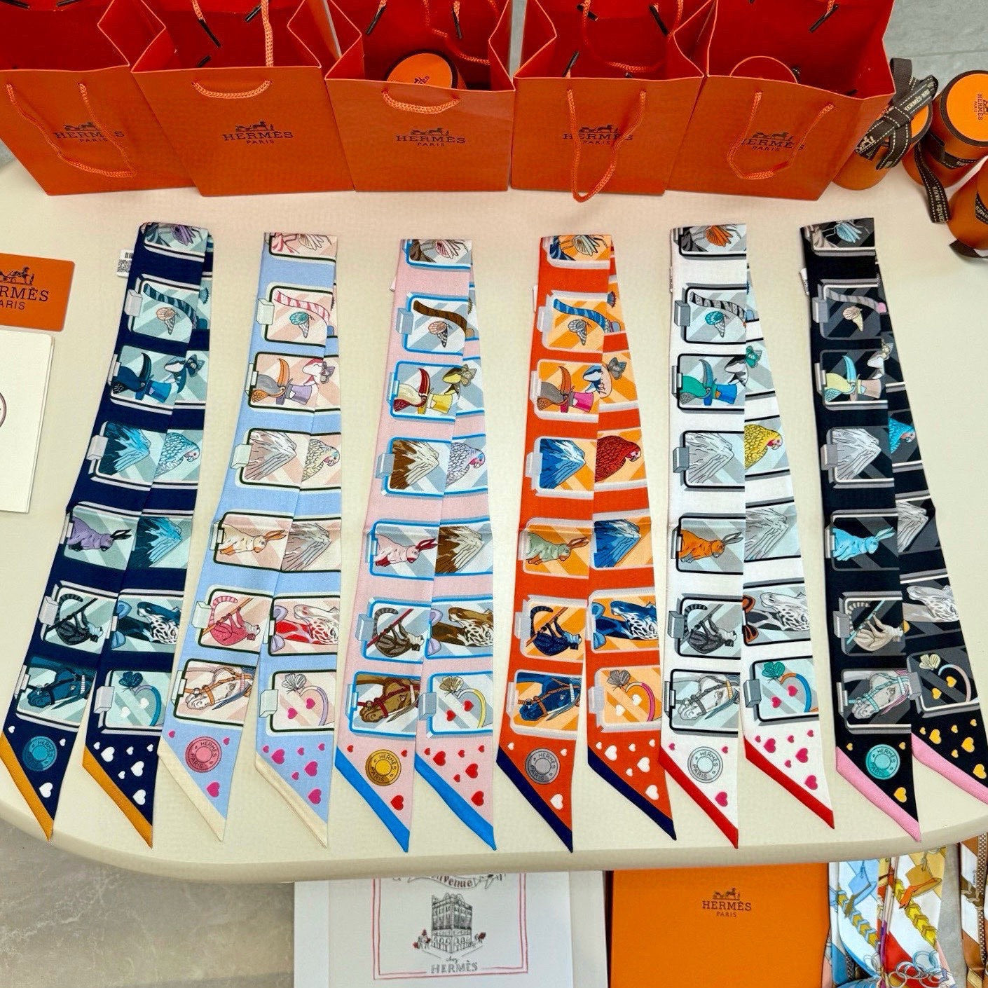 HM Twilly Mini Scarf 86CM Navy Blue Mulberry Silk 957157