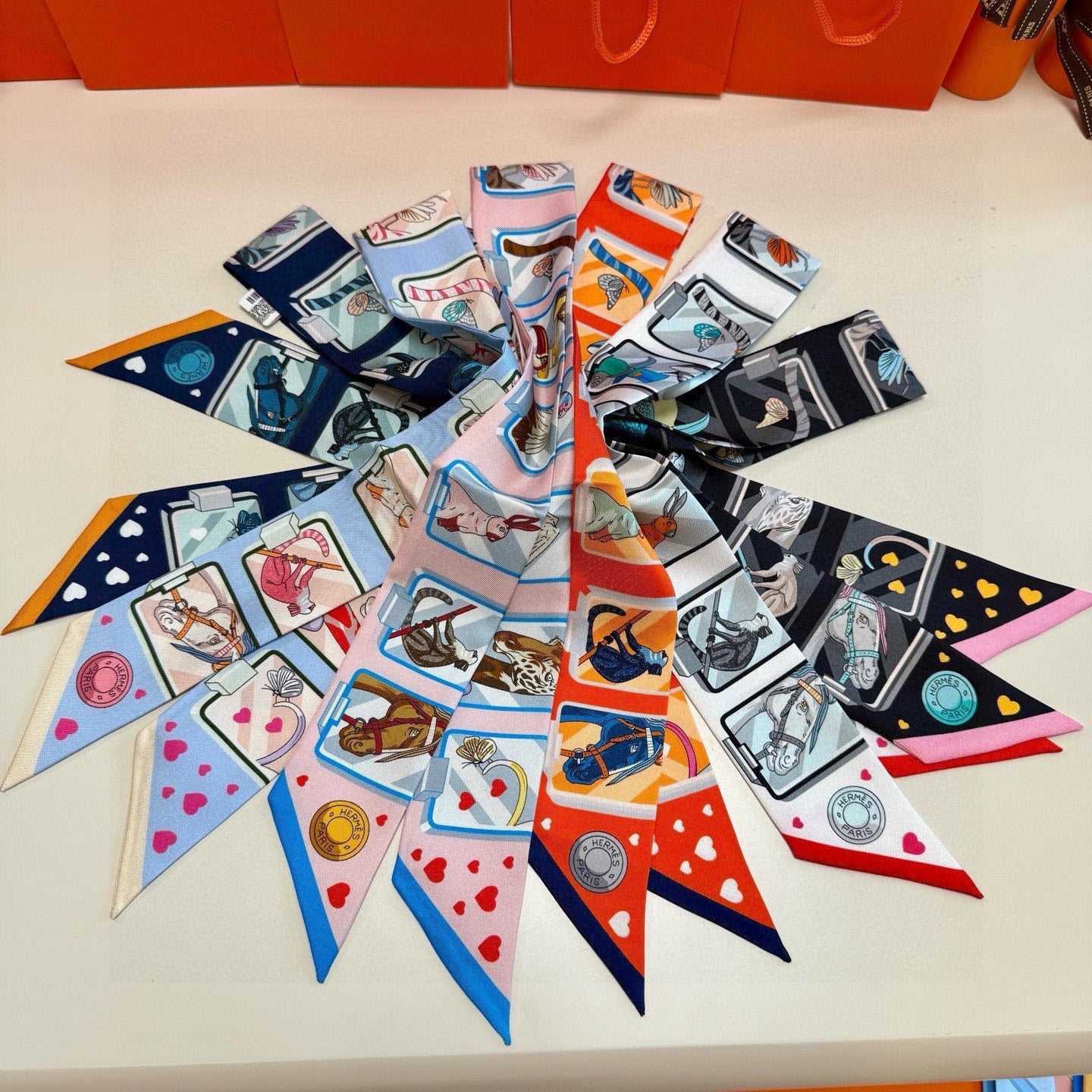 HM Twilly Mini Scarf 86CM Black Mulberry Silk 957159