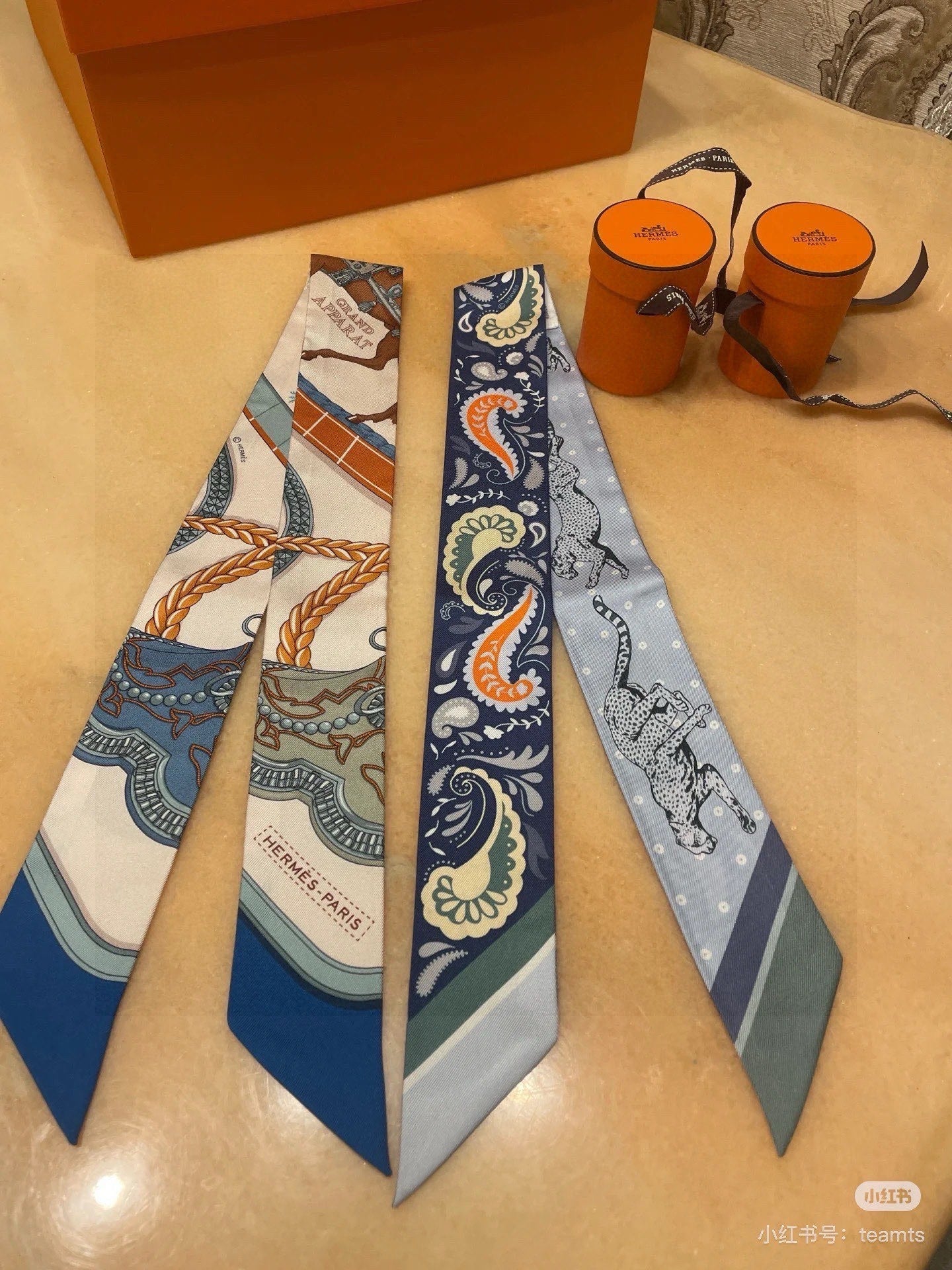 HM Twilly Mini Scarf 86CM Blue Mulberry Silk 965631