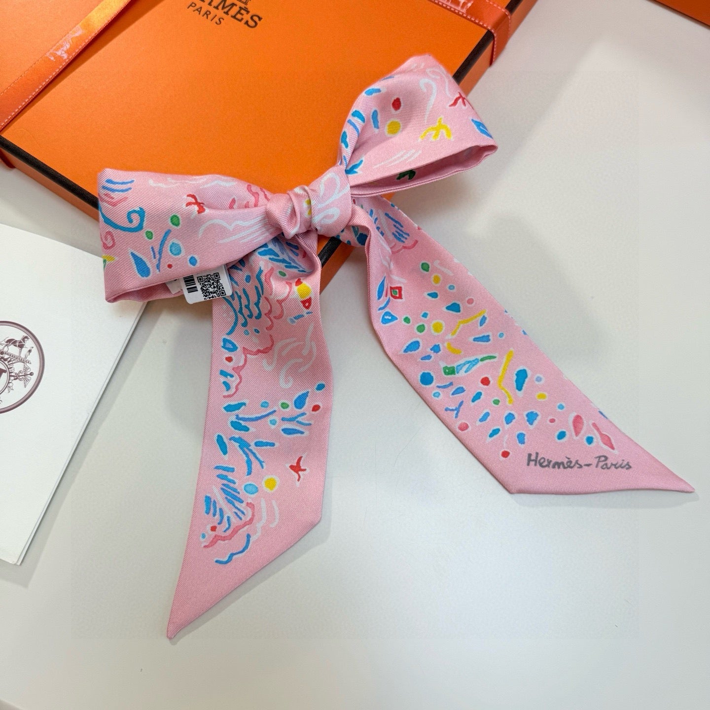 HM Twilly Mini Scarf 86CM Pink Mulberry Silk 967442