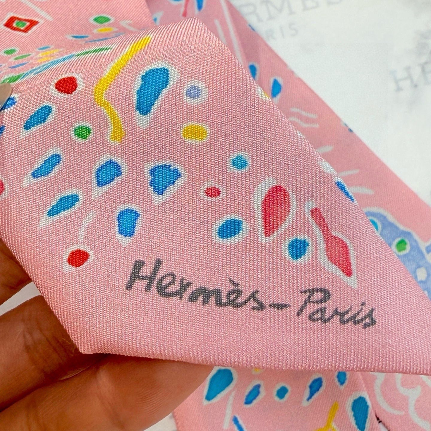 HM Twilly Mini Scarf 86CM Pink Mulberry Silk 967442