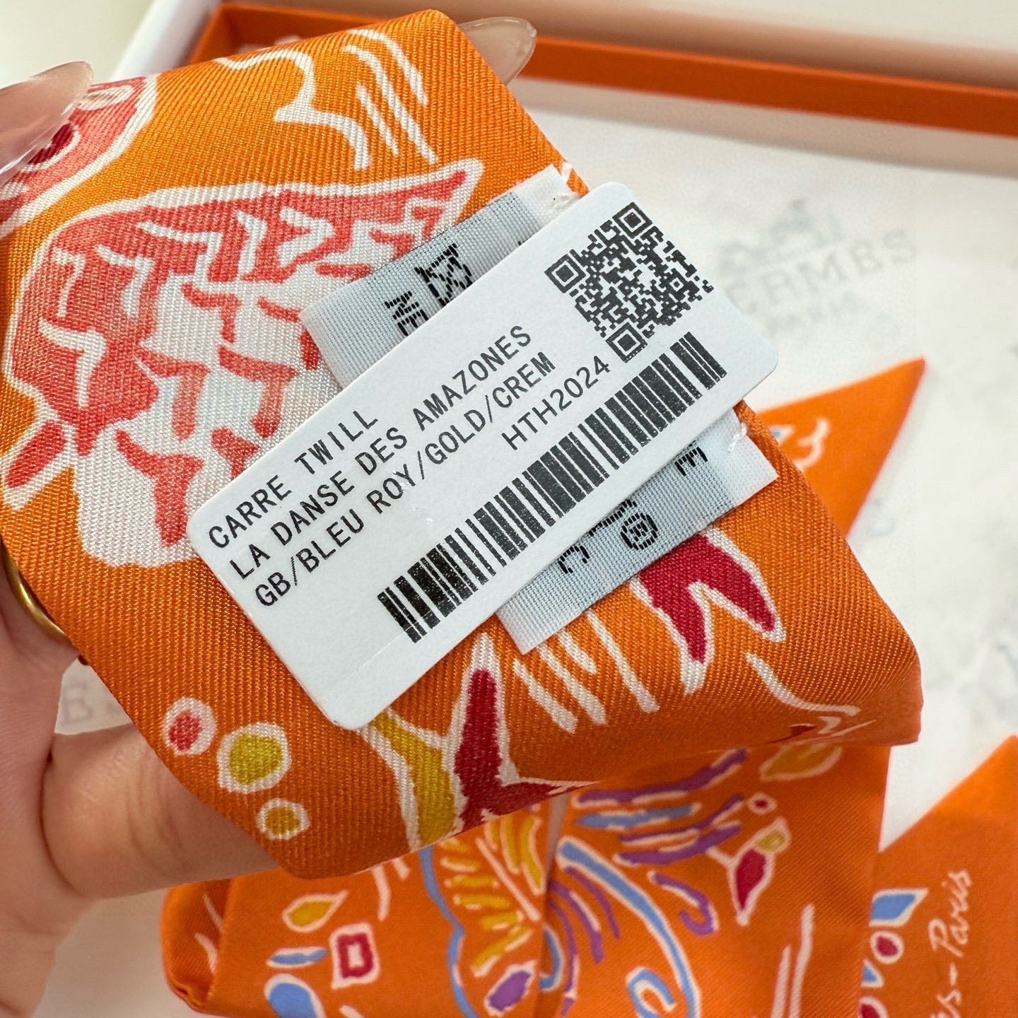 HM Twilly Mini Scarf 86CM Orange Mulberry Silk 967445