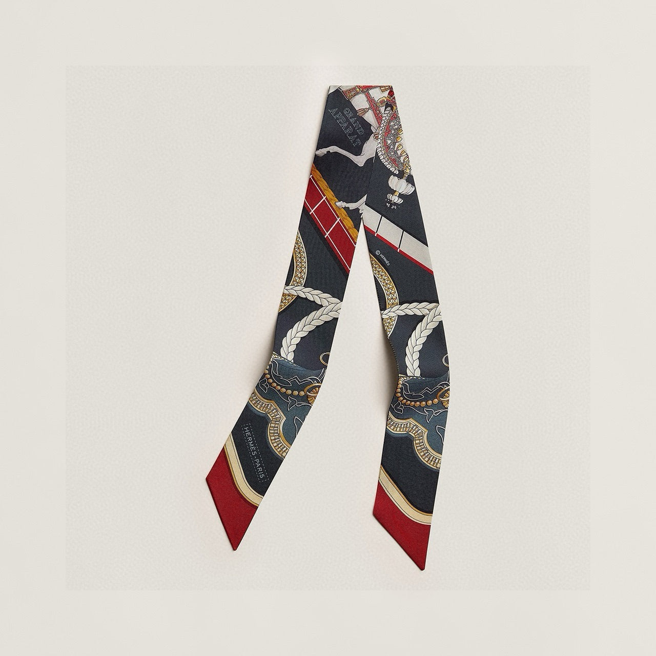 HM Twilly Mini Scarf 86CM Orange Black Blue Mulberry Silk 968827