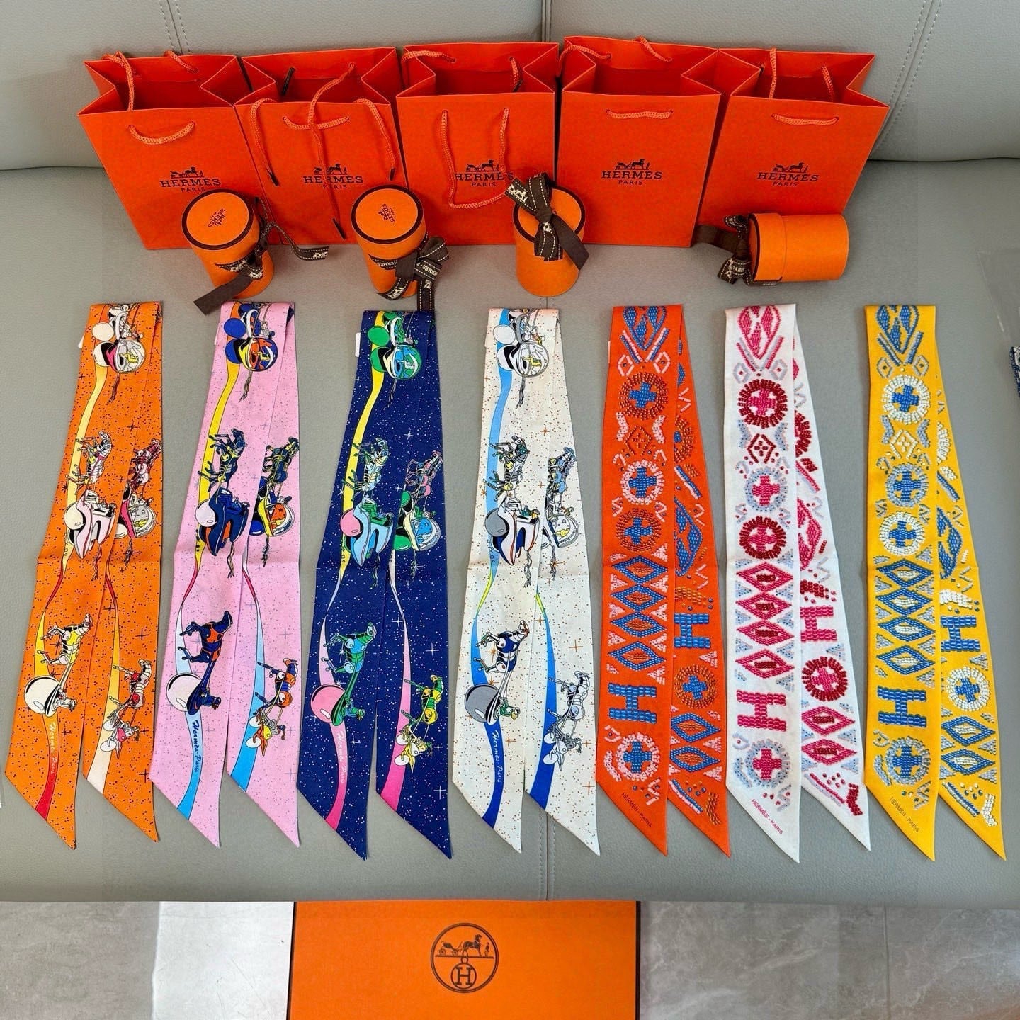 HM Twilly Mini Scarf 86CM Yellow Mulberry Silk 969054