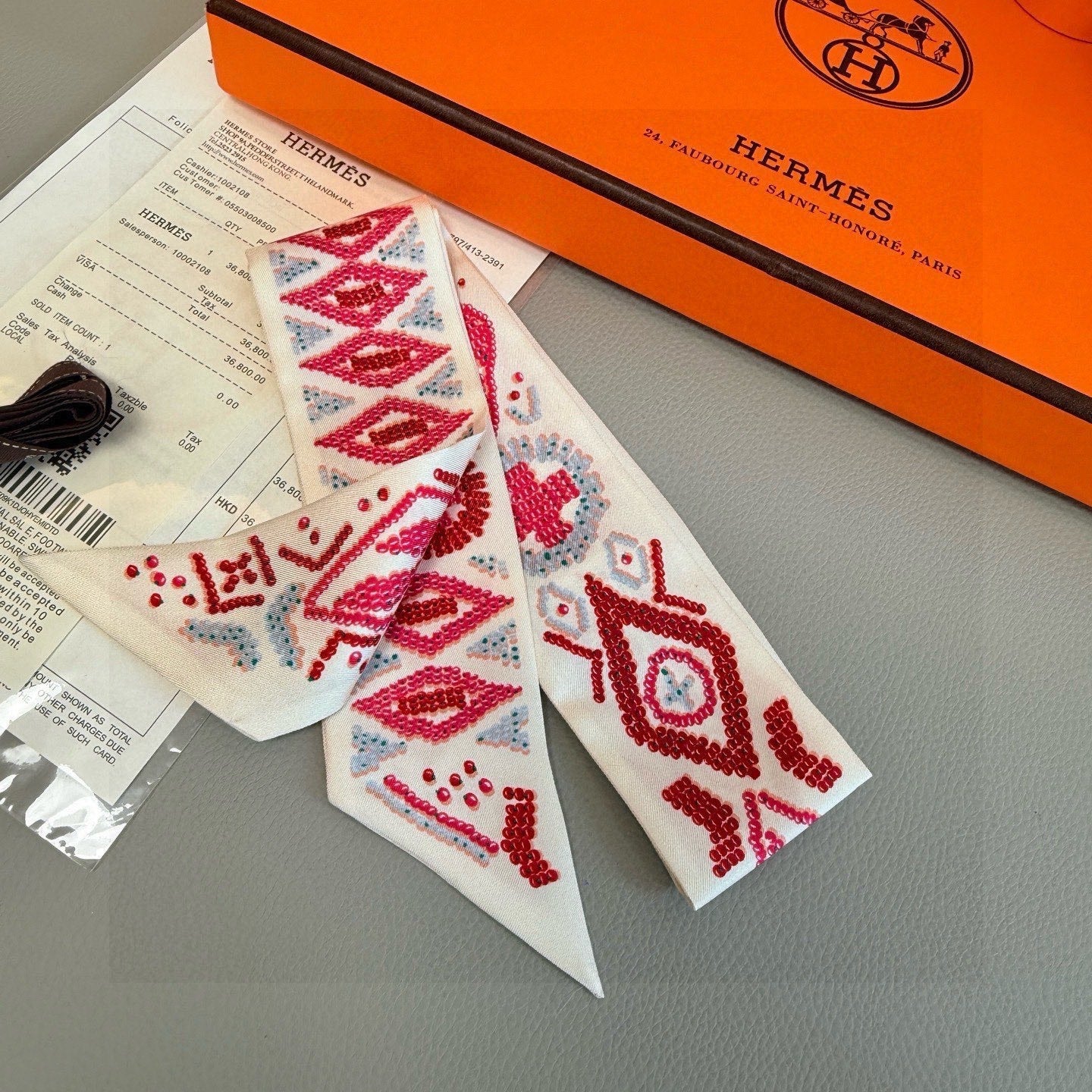 HM Twilly Mini Scarf 86CM Pink Mulberry Silk 969056