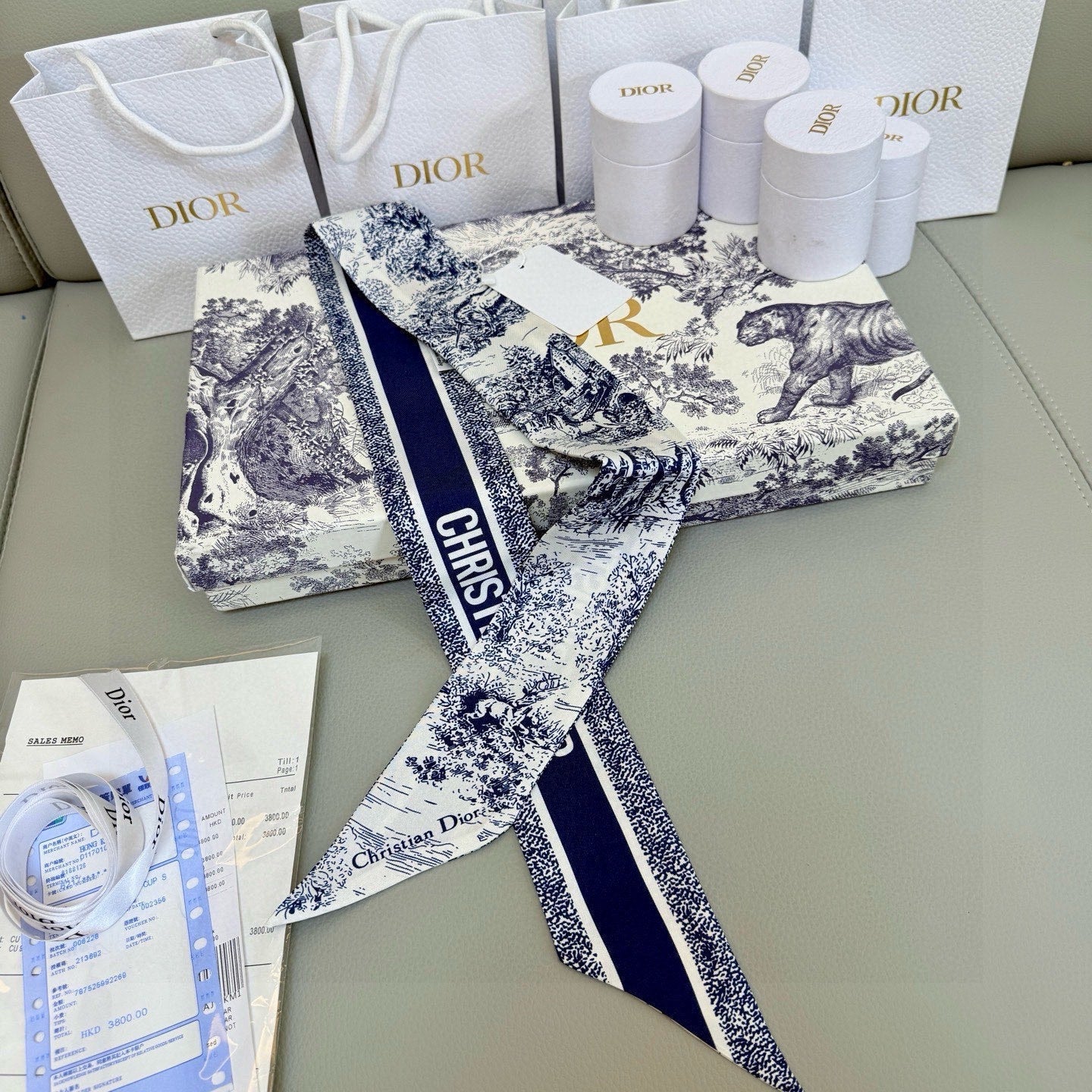 CD Twilly Mini Scarf 105cm Dark Blue Mulberry Silk 976493