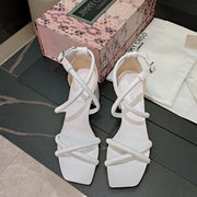 Jimmy 25 Sandal Heels White Cowhide 240087