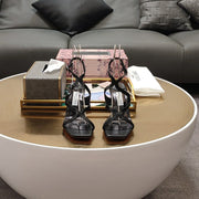 Jimmy 25 Azie Colorblock Sandal 11CM Black Calfskin 240109