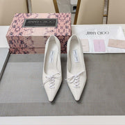 Jimmy 25 Pump High Heels White Cowhide 240004