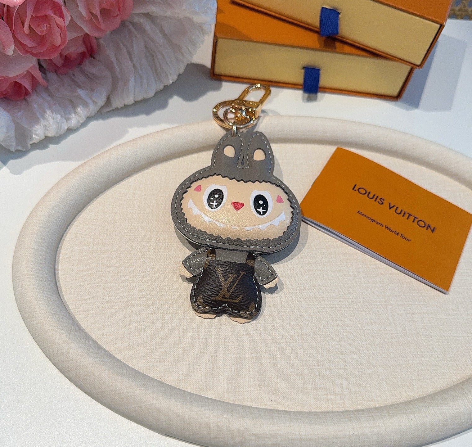 LV Gray Labubu Charm