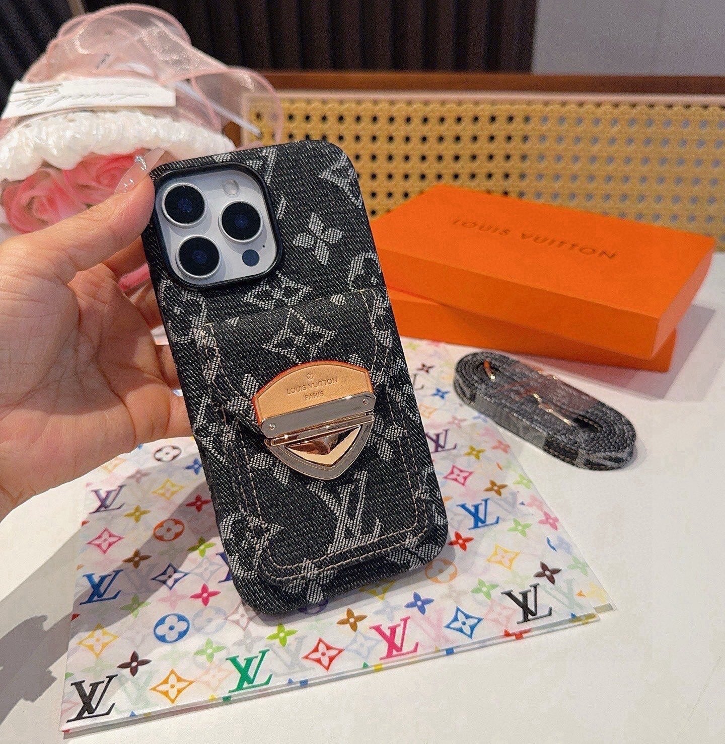 Louis Vuitton Denim Lock Phone Case 390511