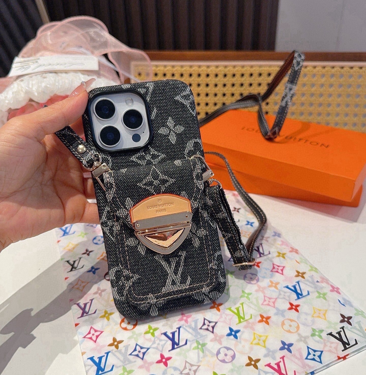 Louis Vuitton Denim Lock Phone Case 390511