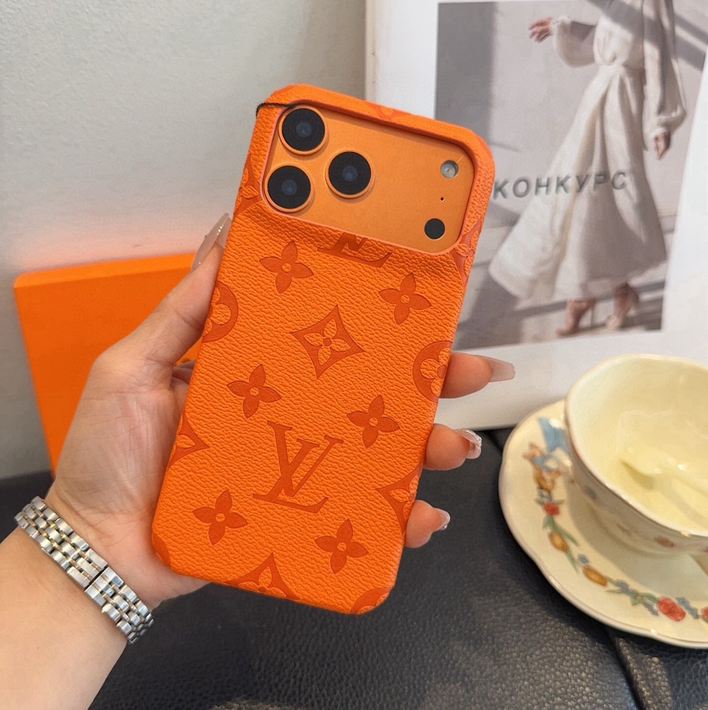 Louis Vuitton Phone Case with Logo Charm 393897