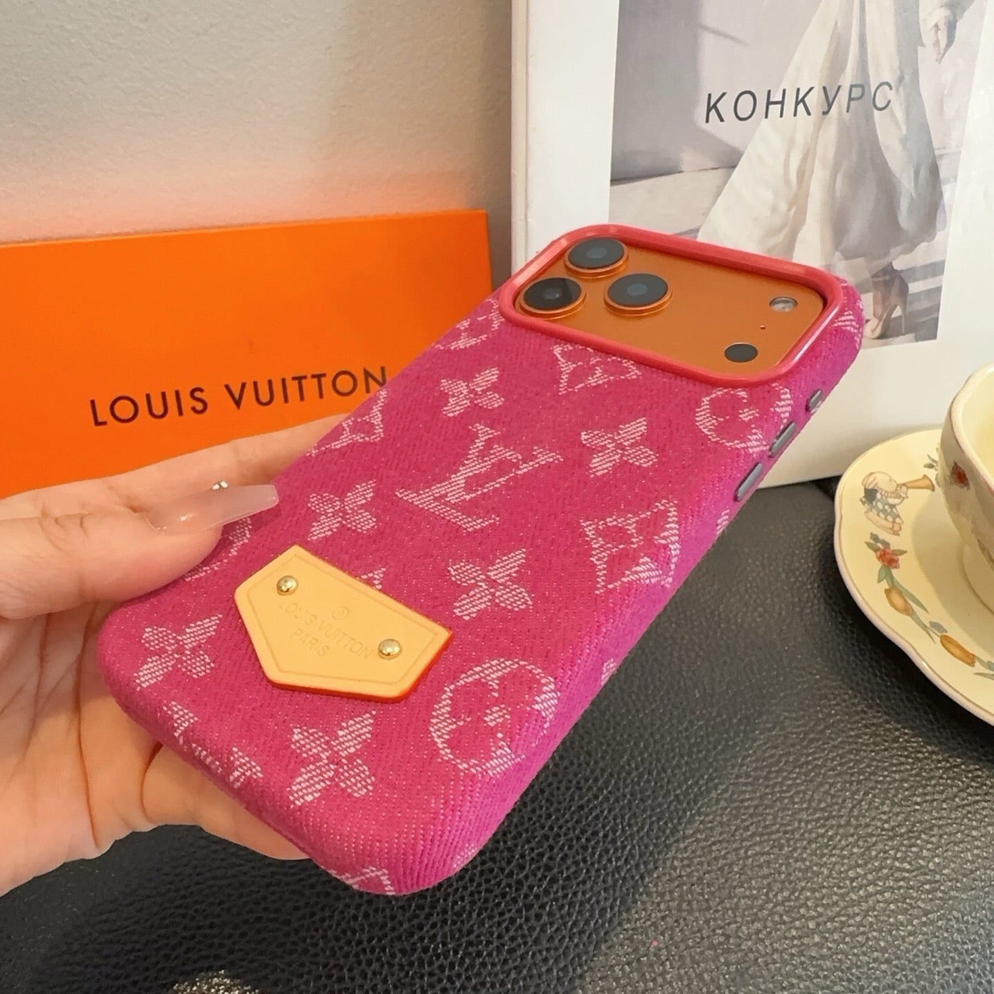 Louis Vuitton Denim Leather Label Phone Case 395085