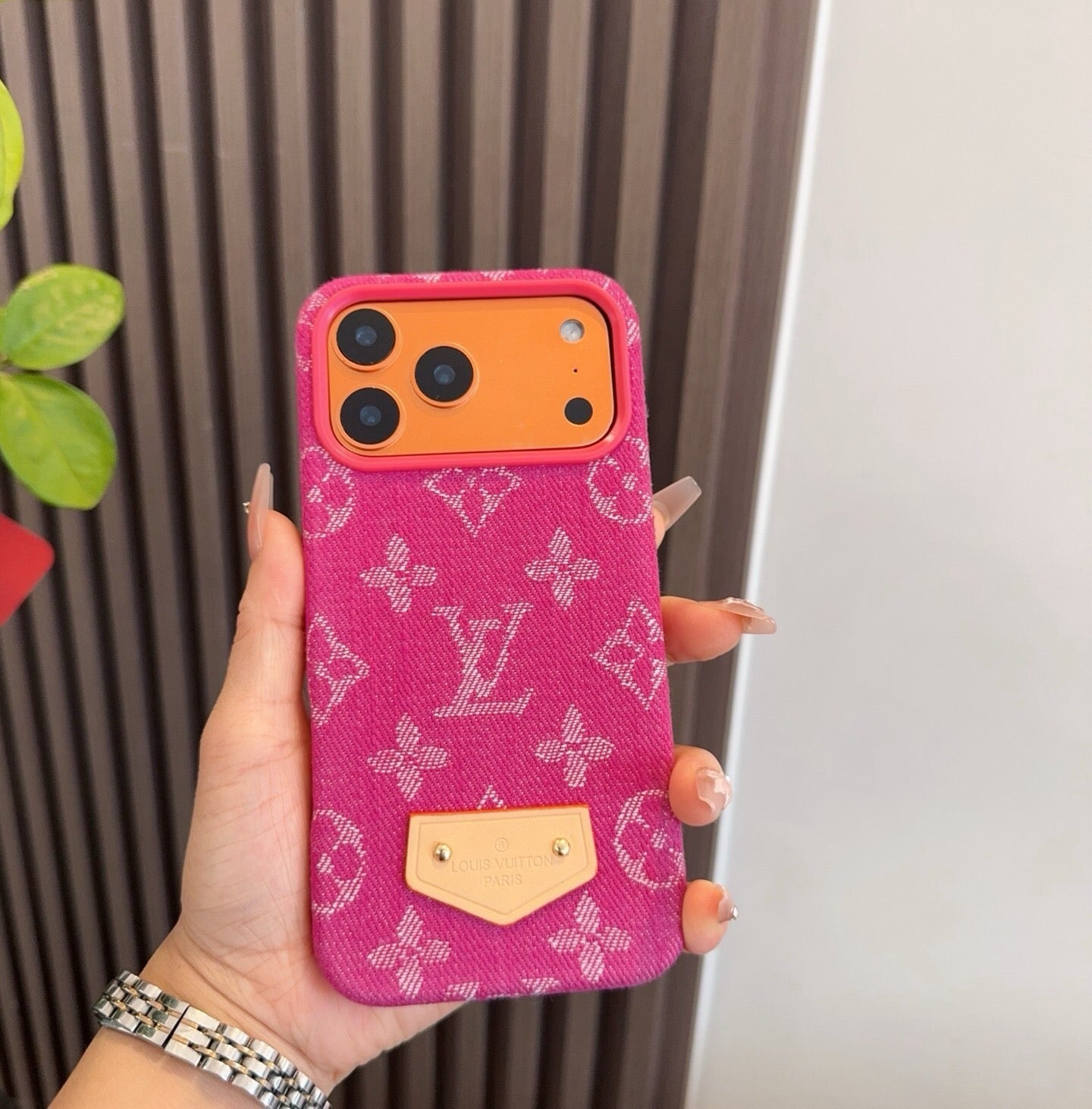 Louis Vuitton Denim Leather Label Phone Case 395085