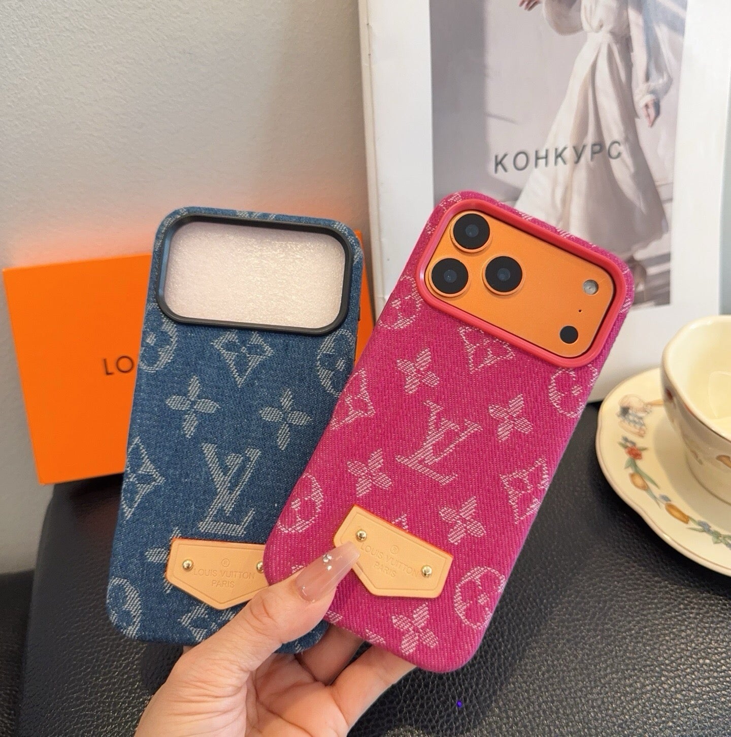 Louis Vuitton Denim Leather Label Phone Case 395085