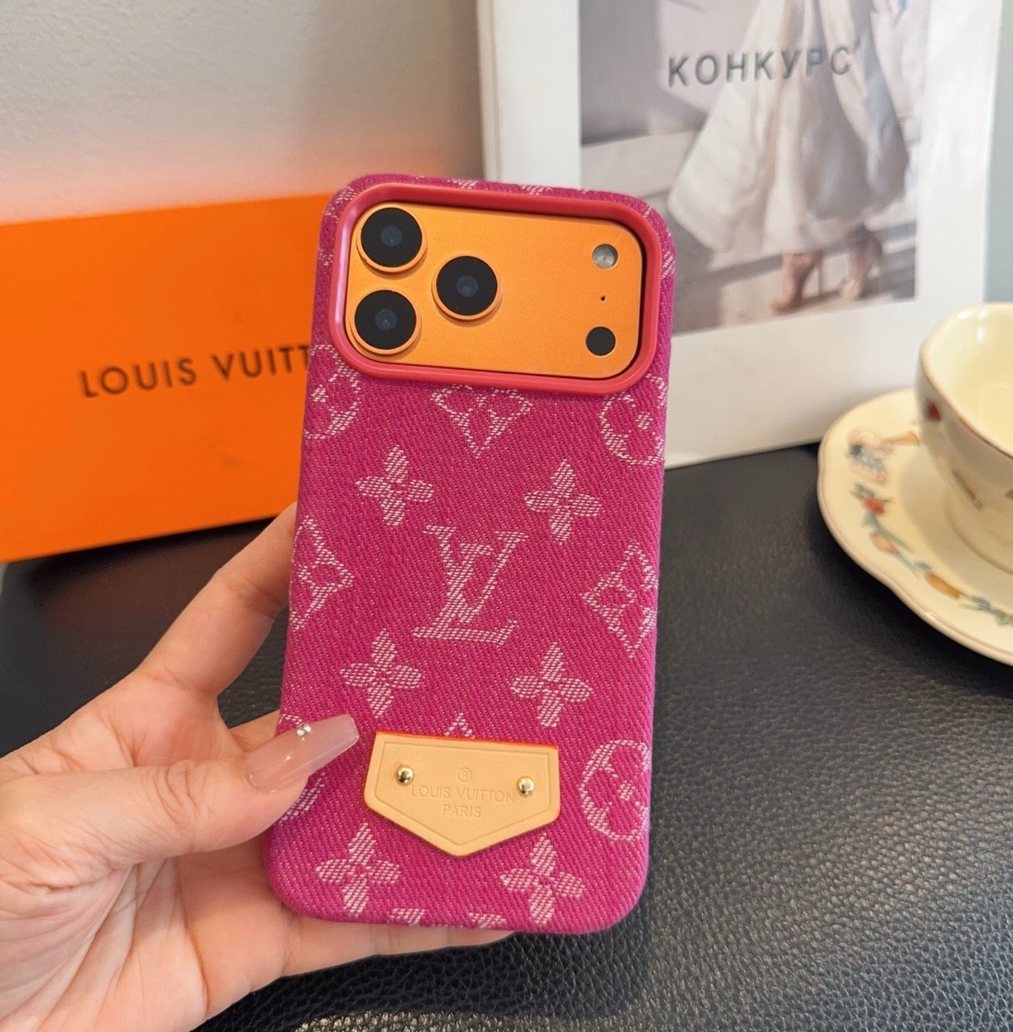 Louis Vuitton Denim Leather Label Phone Case 395085