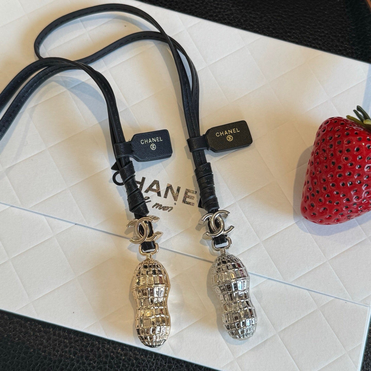 Chanel Silver Peanut Charm