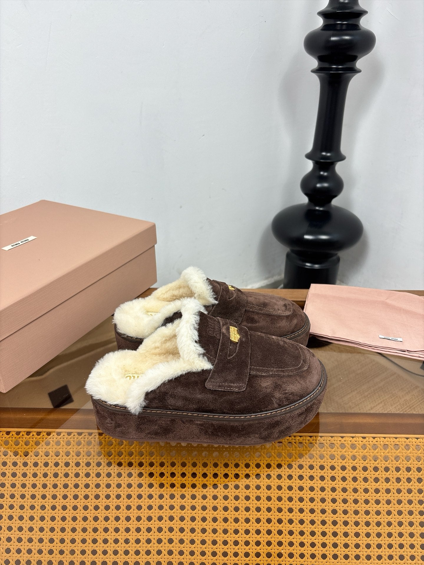Miu Miu 2026 Platform Penny Mule Suede 991047