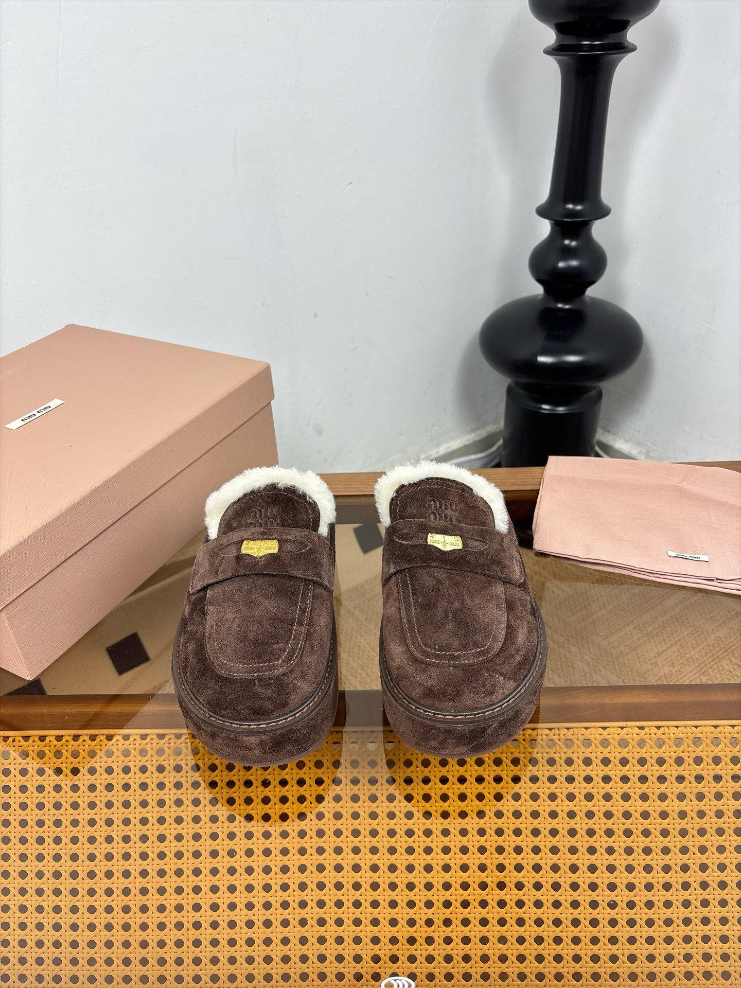 Miu Miu 2026 Platform Penny Mule Suede 991047