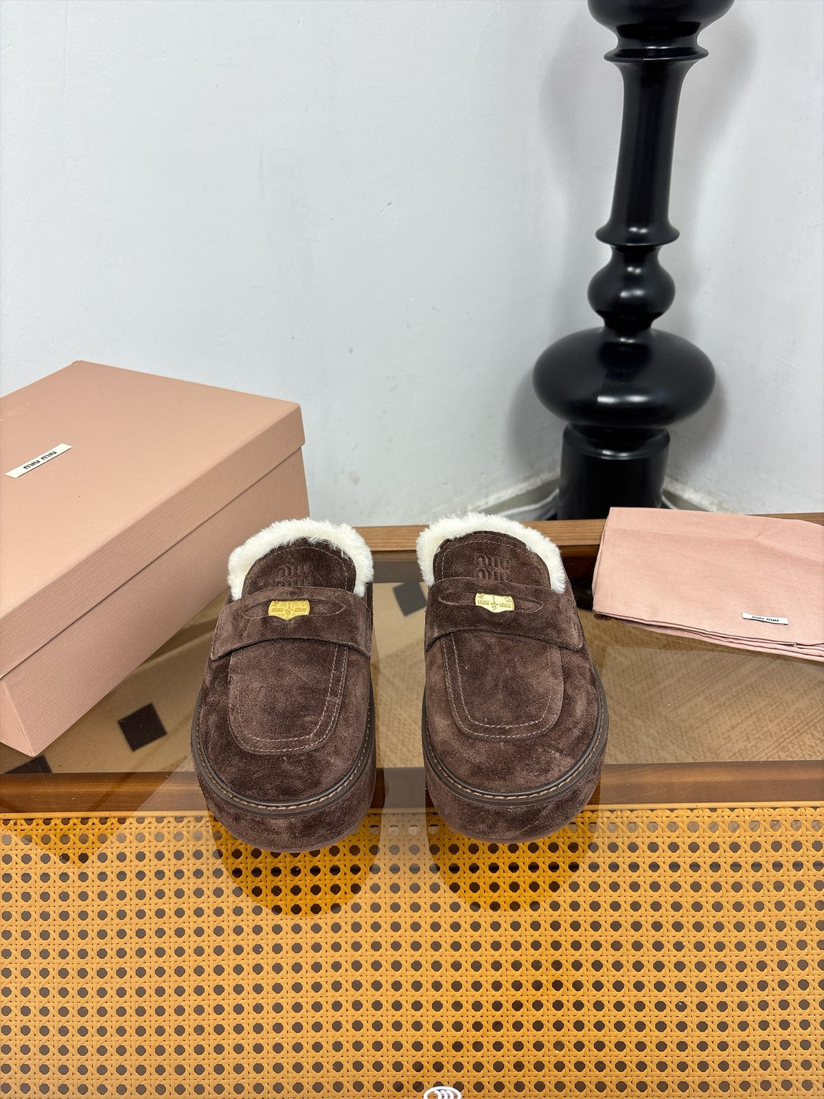 Miu Miu 2026 Platform Penny Mule Suede 991047