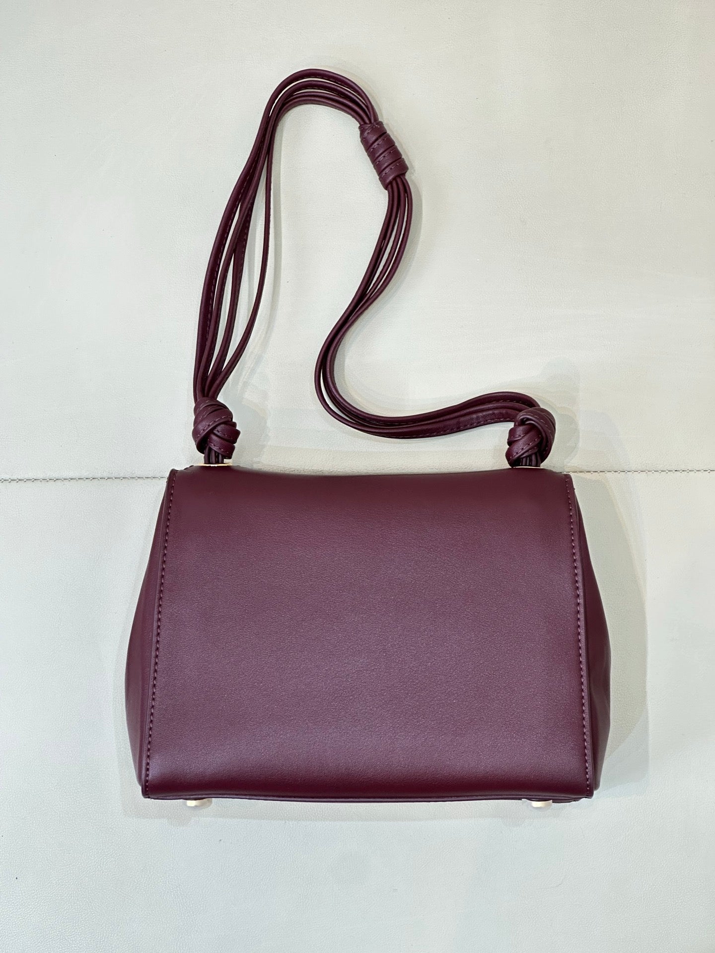 Chanel 2026 V-shaped Flap Bag 19.5cm Burgundy Smooth Leather