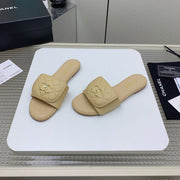 CC Slippers In Beige Quilted Lambskin 148963