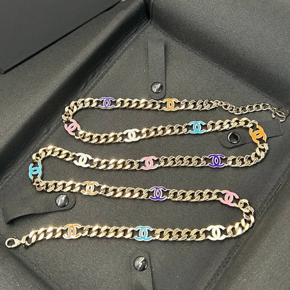 Chanel 2026 Candy Color Enamel CC Cuban Chain Belt 213293