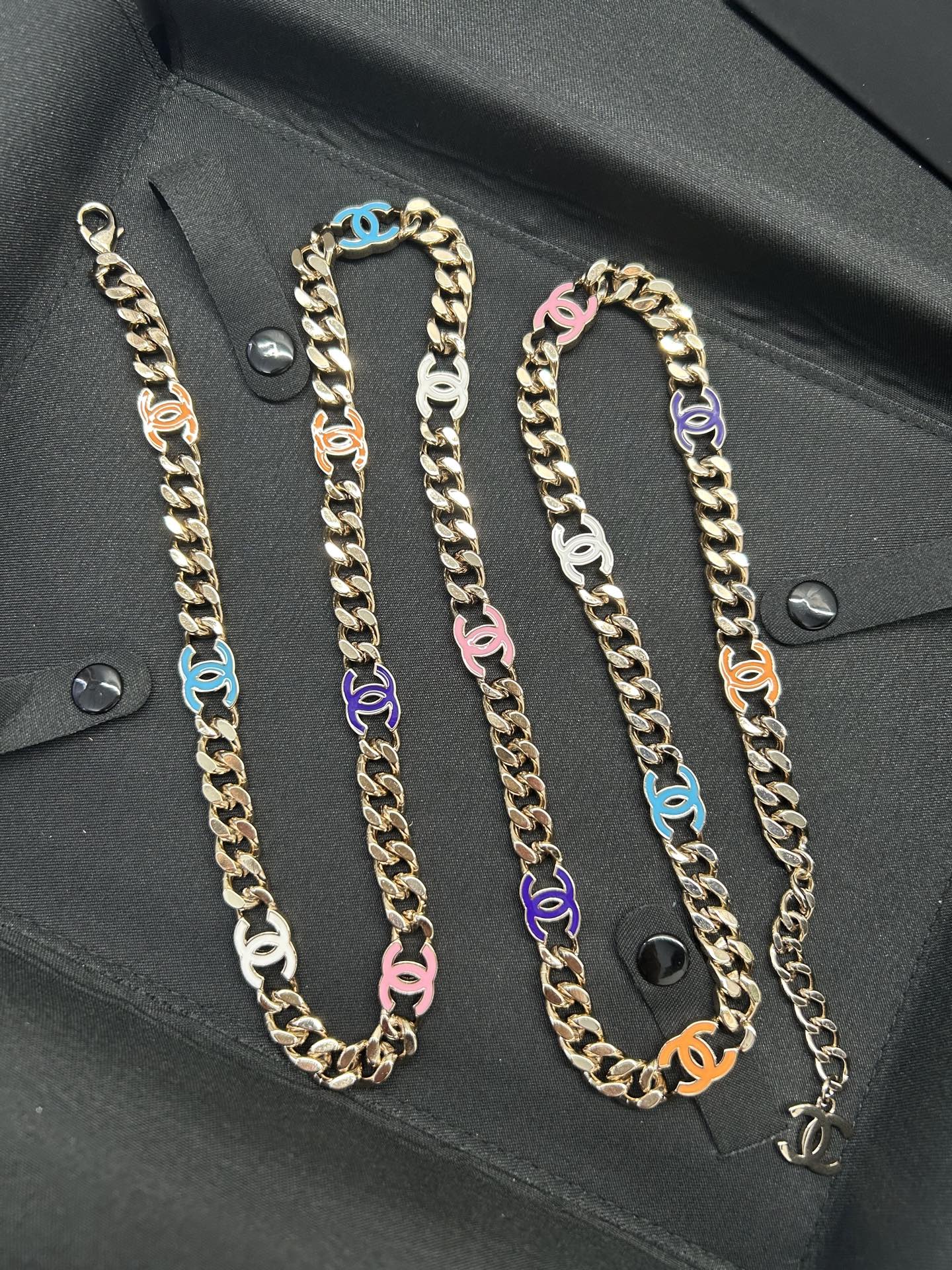 Chanel 2026 Candy Color Enamel CC Cuban Chain Belt 213293