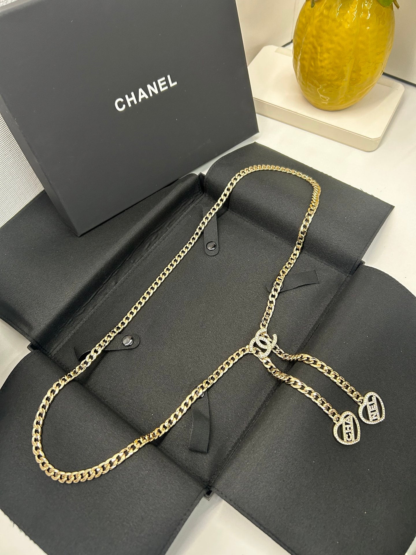 Chanel 2026 CC Heart Charm Chain Belt 213296