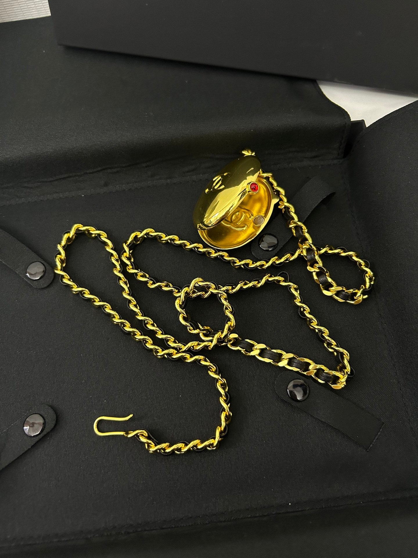 Chanel 2026 Jumbo Gold Plate Oval Belt Gold 214360