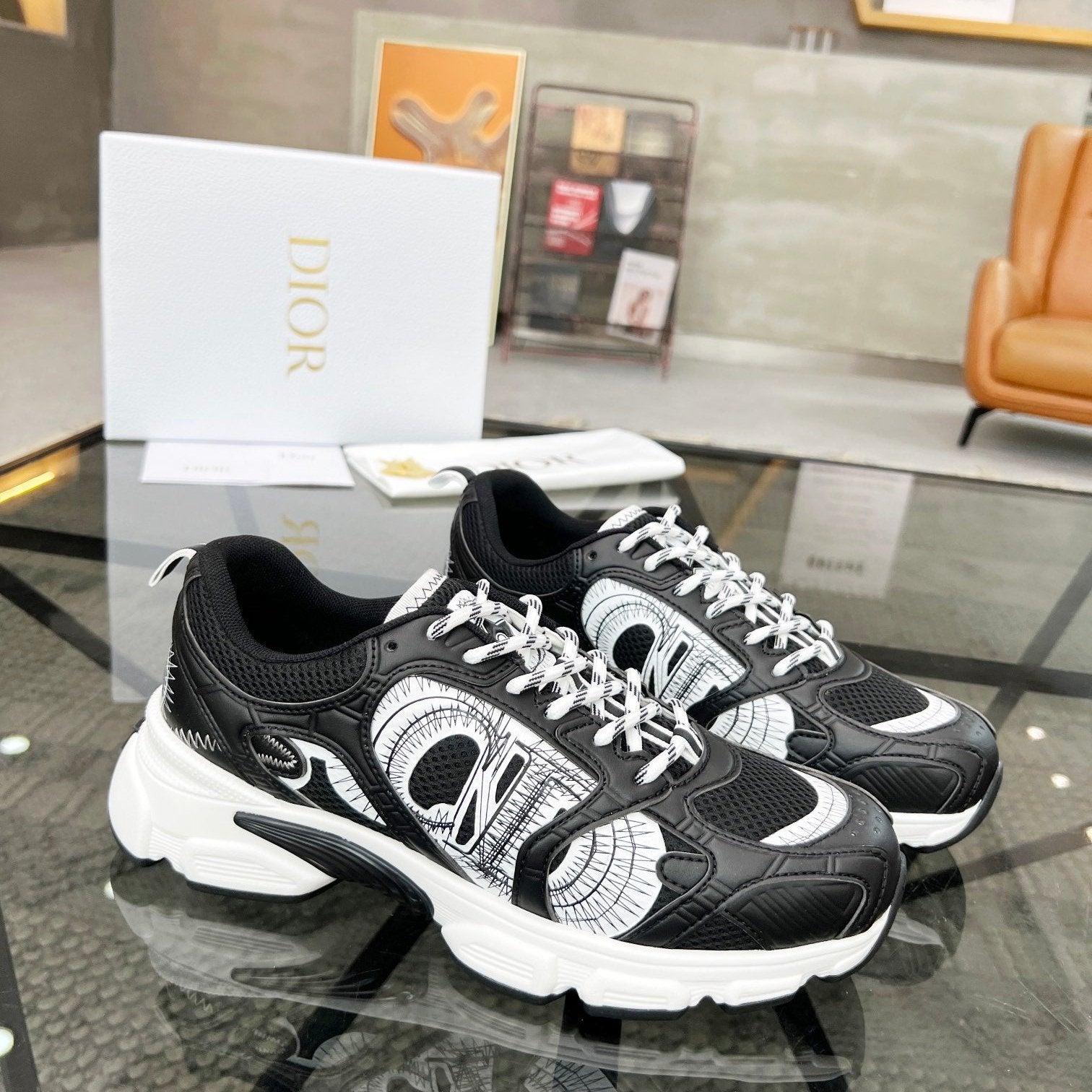CD CHRONO SNEAKER BLACK MESH FABRIC