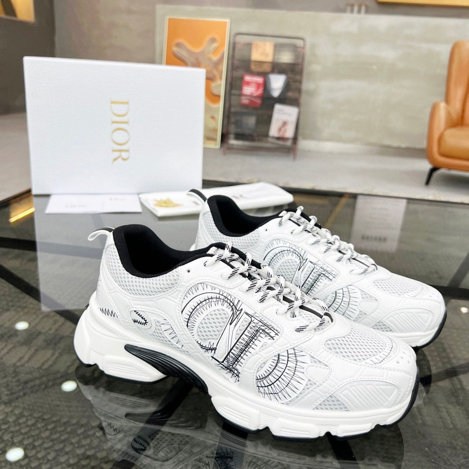 CD CHRONO SNEAKER WHITE MESH FABRIC