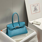 HM Shoulder Birkin 29 Teal Blue Leather 222333