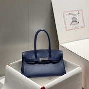 HM Shoulder Birkin 29 Navy Blue Brown Leather 222344