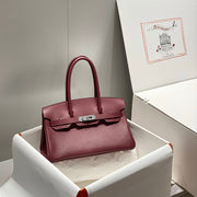 HM Shoulder Birkin 29 Wine Red Brown Leather 222339