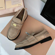 Miu Loafers Light Brown Suede