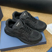CD And Stone Island B30 Sneaker Black Cowhide And Polyester Mesh Fabric