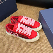 CD B33 Sneaker Red Pink Oblique Jacquard Fabric And Lambskin