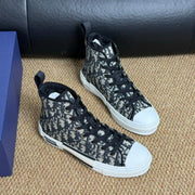 CD B23 High-Top Sneaker White Black Oblique Jacquard Fabric
