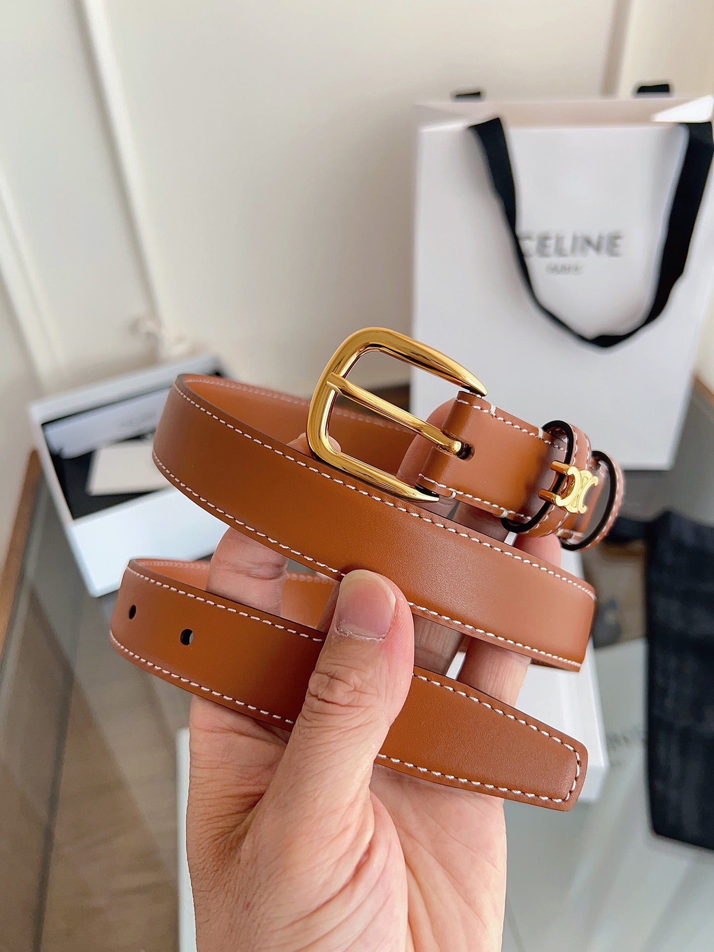 Celine 2026 Vivienne Belt Leather 194277