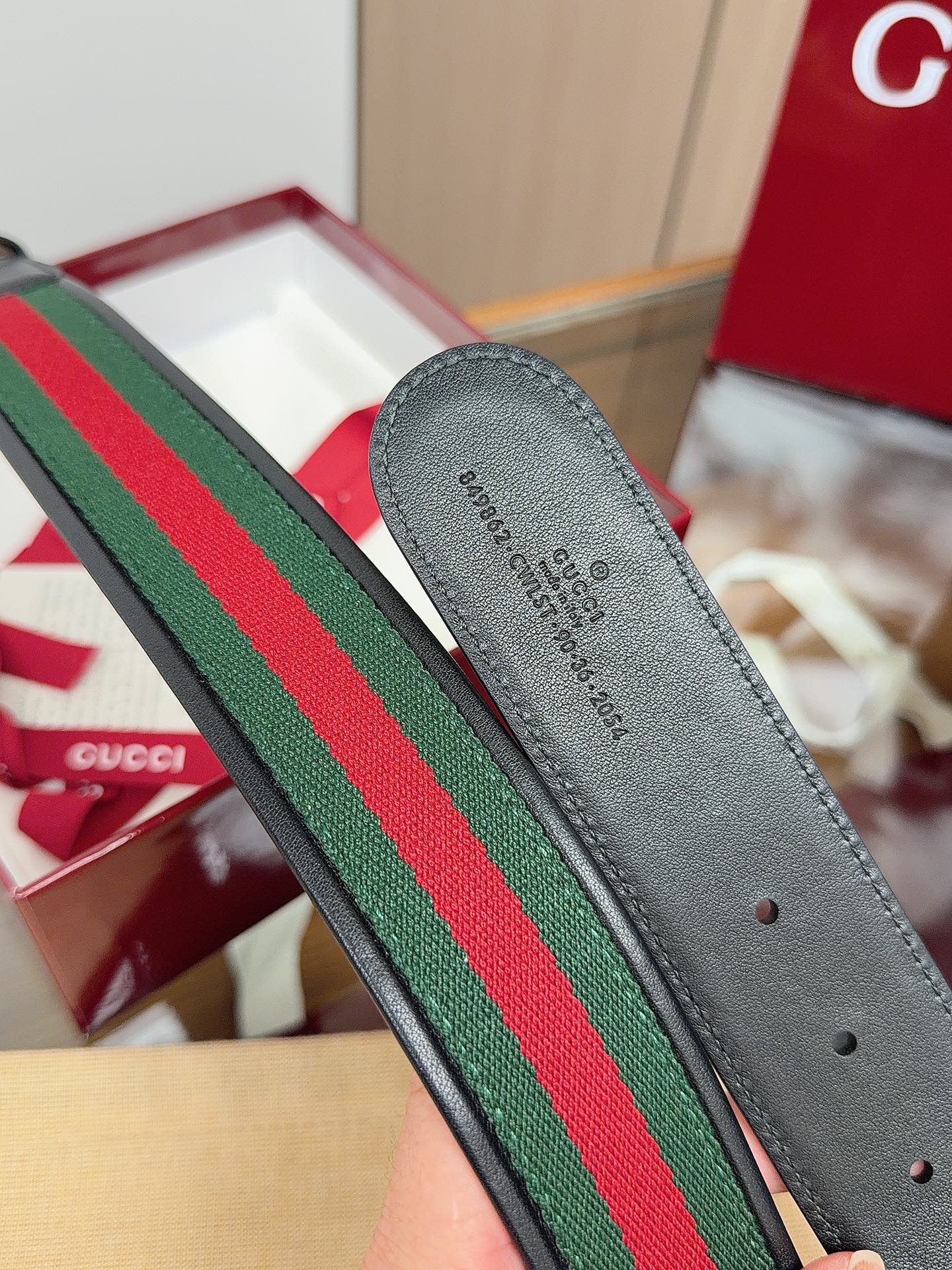 Gucci 2026 GG Buckle Web Belt 40mm Canvas Leather 215509