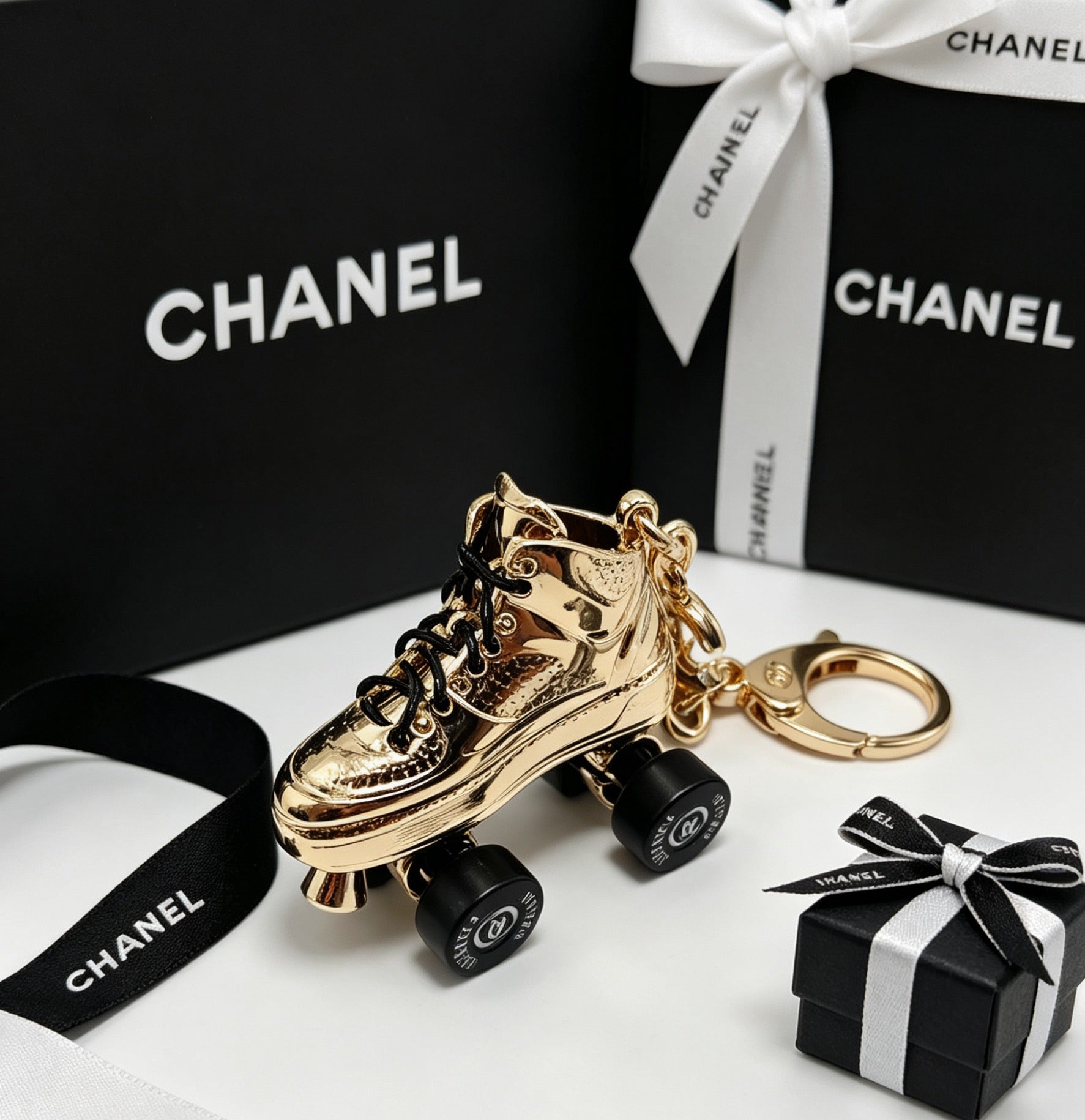Chanel Gold Roller Skate Charm