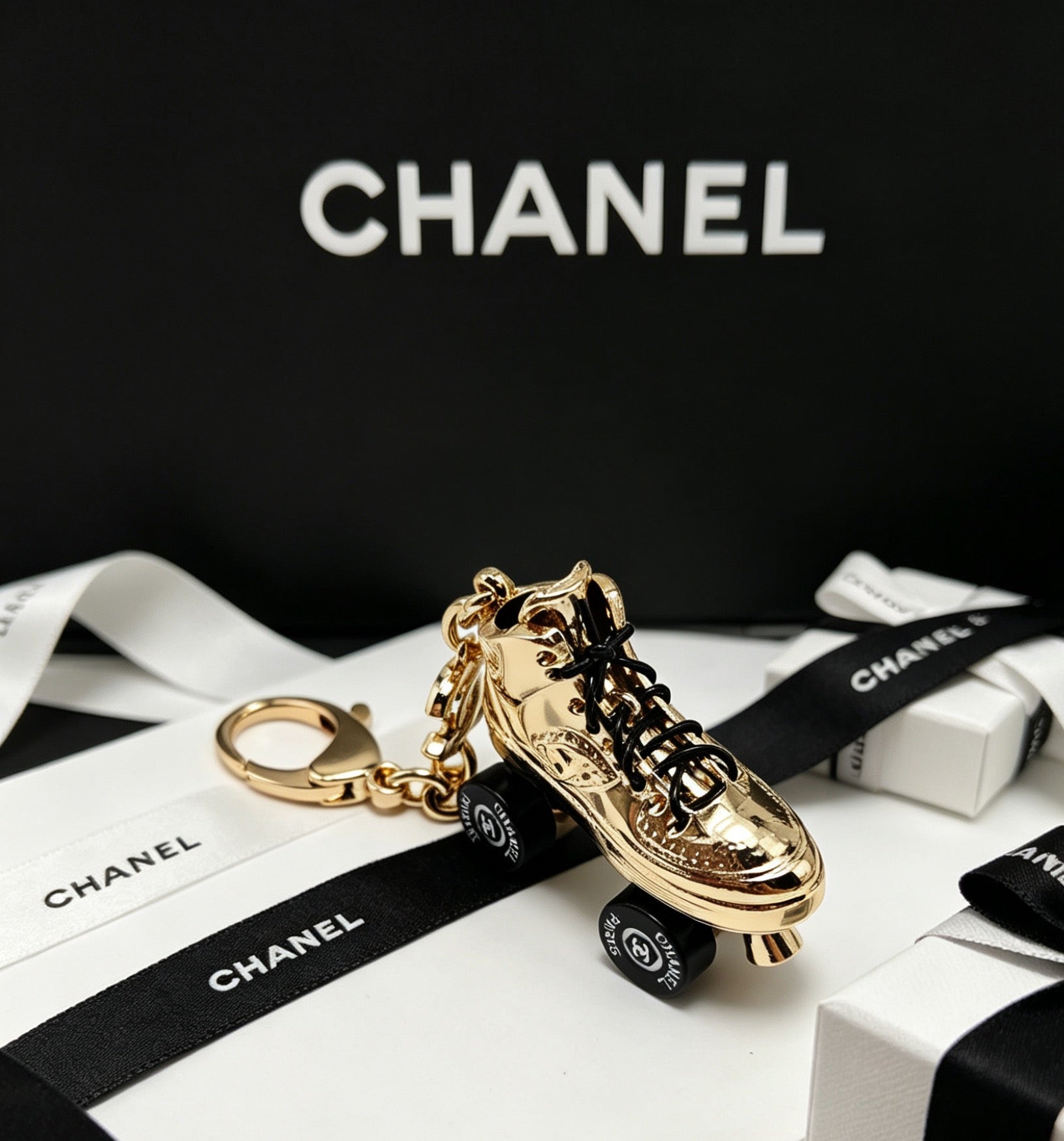 Chanel Gold Roller Skate Charm